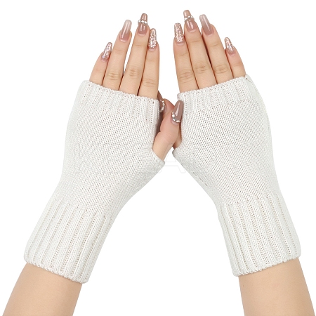 Acrylic Fiber Knitted Mittens Fingerless Gloves PW-WG36FCF-02-1