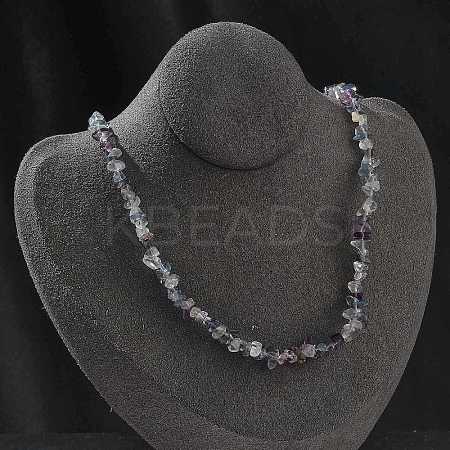 Natural Supper 7 Rutilated Quartz Chip Beaded Necklaces for Men Women NJEW-G159-01P-1