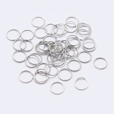 Anti-Tarnish Rhodium Plated 925 Sterling Silver Open Jump Rings STER-F036-02P-0.3x4mm-1
