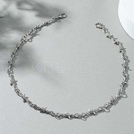 Alloy Barbed Wire Link Chain Necklaces FS-WG27EAE-01-1