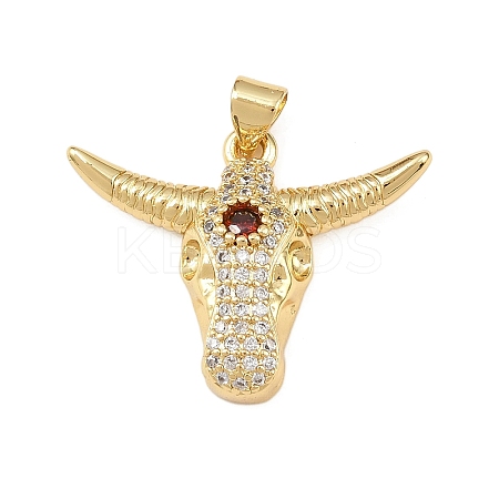 Brass Micro Pave Cubic Zirconia Pendants KK-F919-39A-G-1