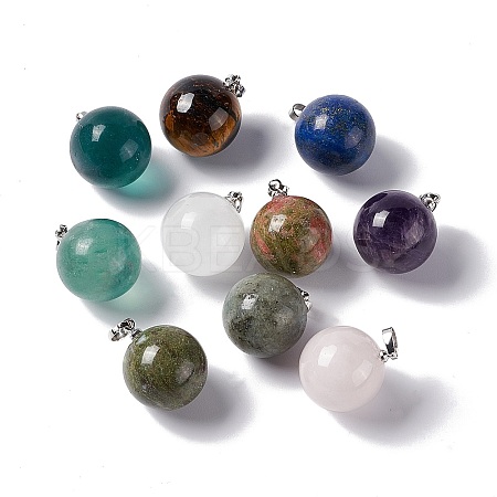 Natural & Synthetic Mixed Gemstone Pendants G-G926-02P-1