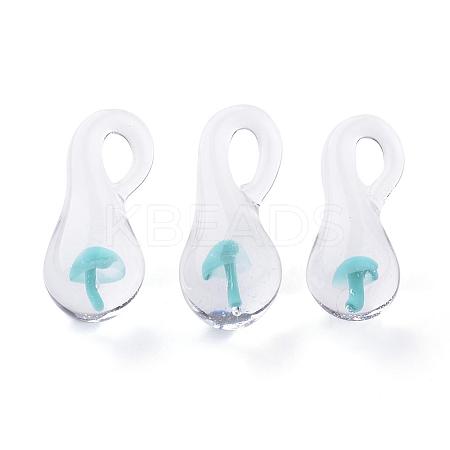 Handmade Lampwork Glass Pendants LAMP-Q028-12B-1