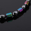 Synthetic Non-magnetic Hematite Oval Hexagonal Column Beaded Stretch Anklets FS-WG276A6-01-3