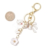 Cat Shape with Flower Alloy Enamel Keychains KEYC-JKC01407-02-3