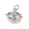 Brass Micro Pave Cubic Zirconia Charms ZIRC-I032-70P-1