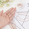 10Pcs 10 Styles Brass Paperclip & Cable & Box & Satellite & Bar Link Chain Necklaces Set MAK-PH0004-33RG-3
