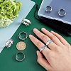8Pcs 8 Size 201 Stainless Steel Grooved Finger Ring for Men Women RJEW-DC0001-11-3