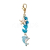 4Pcs 4 Colors Dolphin Alloy Enamel Pendant Decorations HJEW-JM01623-S-2
