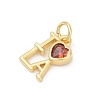 Brass Pave Cubic Zirconia Charms KK-U062-31G-2
