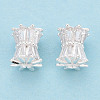 925 Sterling Silver Pave Clear Cubic Zirconia Drum Beads STER-T008-39S-1