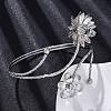 Lotus Alloy Arm Cuff Bangles for Girl Women LS-AJEW-A063-01D-P-2
