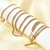 304 Stainless Steel 2-Strand Twisted Chain Necklaces for Women NJEW-K255-61G-2