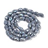 Opaque Solid Color Electroplate Glass Beads Strands EGLA-N013-P8mm-B05-2