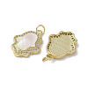 Brass Micro Pave Cubic Zirconia Pendants KK-G485-22B-G-2