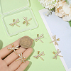 8 Pcs Brass Micro Pave Clear Cubic Zirconia Pendants KK-BBC0021-82-3