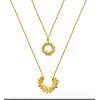 Stainless Steel Sun & Moon Pendants Double Layer Necklace JN1128B-1
