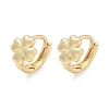 Clover Brass Hoop Earrings EJEW-Z102-11G-4