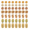 140Pcs 7 Styles Printed Wood Beads WOOD-TA0001-75-3