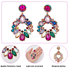3 Pairs 3 Colors Rhinestone Twist Oval Dangle Stud Earrings EJEW-AN0001-04-3