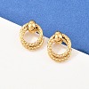 304 Stainless Steel Textured Ring Stud Earrings EJEW-P324-04G-1