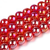 Electroplate Transparent Glass Beads Strands GLAA-T032-T10mm-AB09-1