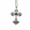 Vintage sparkling Alloy Rhinestone Cross Pendants Necklaces for Women IL0019-12-1