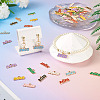 64Pcs 8 Colors Alloy Enamel Pendants ENAM-PJ0001-14-8