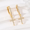 925 Sterling Silver Micro Pave Clear Cubic Zirconia Hoop Earrings for Women EJEW-G427-01G-02-2