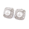 304 Stainless Steel Rhinestone Stud Earrings EJEW-A049-15P-1