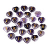 25Pcs Natural Amethyst Heart Rune Stones with Elder Futhark Alphabet Engraved G-T144-02A-1