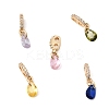 Brass 2-Loop Oval Spacer Bars with Teardrop Cubic Zirconia Tassel ZIRC-L106-01G-1