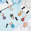 6Pcs 6 Colors Star Wood & Lava Rock Felt Car Air Vent Clips HJEW-DR00042-4
