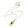 304 Stainless Steel Black Enamel Rectangle with Constellation Pendant Necklaces LS-NJEW-I128-01K-3