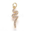 Brass Micro Pave Cubic Zirconia Pendants ZIRC-K070-34G-1