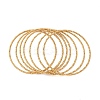 7Pcs PVD Vacuum Plating 304 Stainless Steel Textured Bangles Set for Women BJEW-A011-12D-G-1