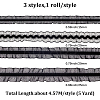 20Yards 4 Styles Pleated Chiffon Elastic Lace Trim OCOR-DJ0001-42-2