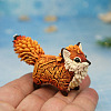 Resin Totem Fox Figurines WG15594-01-3