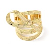 Brass Bowknot Wide Open Cuff Rings for Women RJEW-B062-04G-2