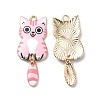 Light Gold Rack Plating Alloy Enamel Pendants ENAM-G210-01LG-05-1