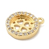 Rack Plating Brass Micro Pave Clear Cubic Zirconia Pendant Cabochon Setttings KK-L224-048G-2