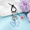 Acrylic Butterfly & Resin Flower Pendant Keychains KEYC-YW00179-07-1