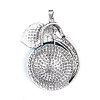 Antique Silver Tone Alloy Resin Animal Big Pendants PALLOY-J346-06AS-2