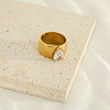 304 Stainless Steel & Cubic Zirconia Finger Rings WGB7611-01-1