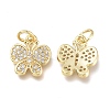 Brass Micro Pave Clear Cubic Zirconia Charms X-ZIRC-Q024-07G-1