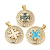 Rack Plating Brass Micro Pave Cubic Zirconia Pendants KK-P268-08A-G-1