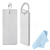 3Pcs 925 Sterling Silver Blank Stamping Tag Rectangle Charms with Jump Rings and 1 Sheet Double Sided Suede Fabric Silver Polishing Cloth STER-BBC0008-79-1