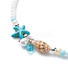 4Pcs 4 Style Natural Pearl & Shell & Dyed Synthetic Turquoise Beaded Necklaces Set NJEW-JN04039-5