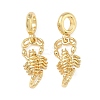 Brass Scorpion European Dangle Charms KK-L256-05G-1