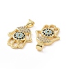 Brass Micro Pave Cubic Zirconia Pendants ZIRC-P106-26G-3